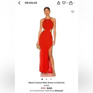 REVOLVE Neomi Cutout Maxi Dress in Caliente Red